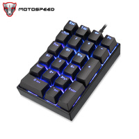 Motospeed K23 Mechanical Numeric Keypad USB Wired Numpad LED Backlight Gaming Keyboard Red Switch Extended Layout For PC Laptops