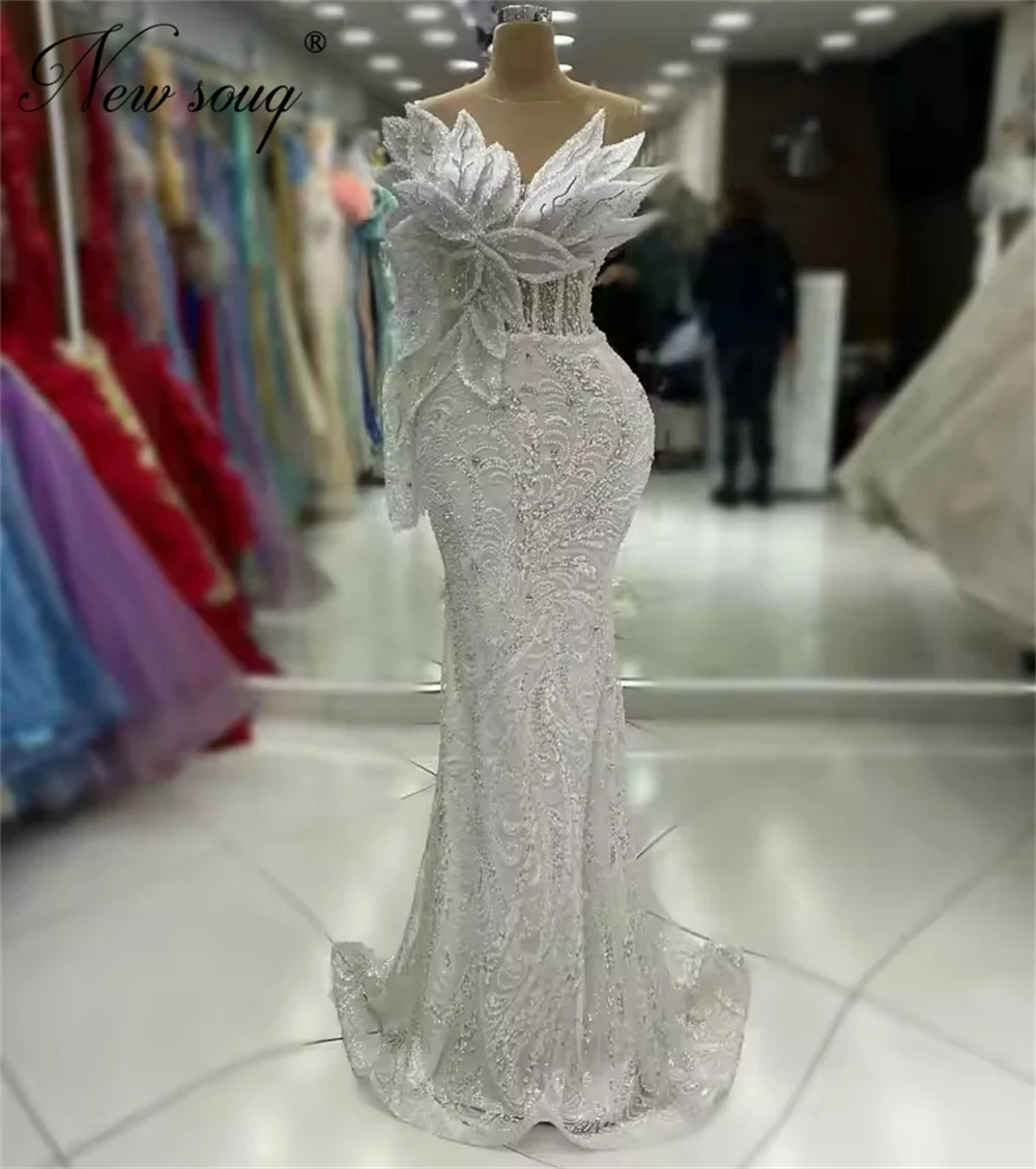 

Вечерние платья с бисером, коктейльные платья-русалка с прозрачным вырезом, элегантные вечерние наряды, белые свадебные платья для вечеринок, на заказ