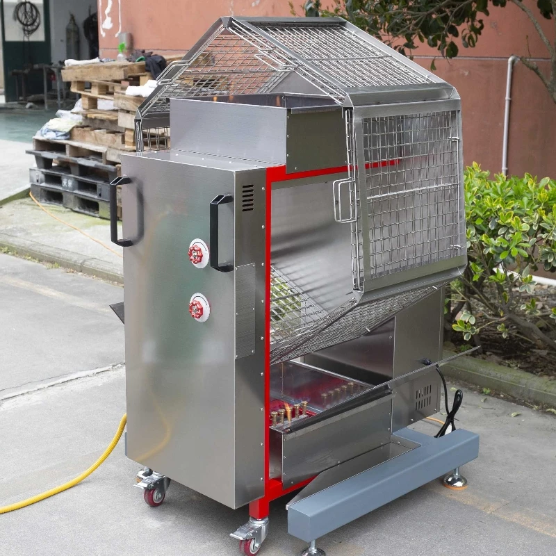 Commercial Restaurant Charcoal Rotary Roast Chicken Roast Fish Maker Gas Roast Duck Camping Oven