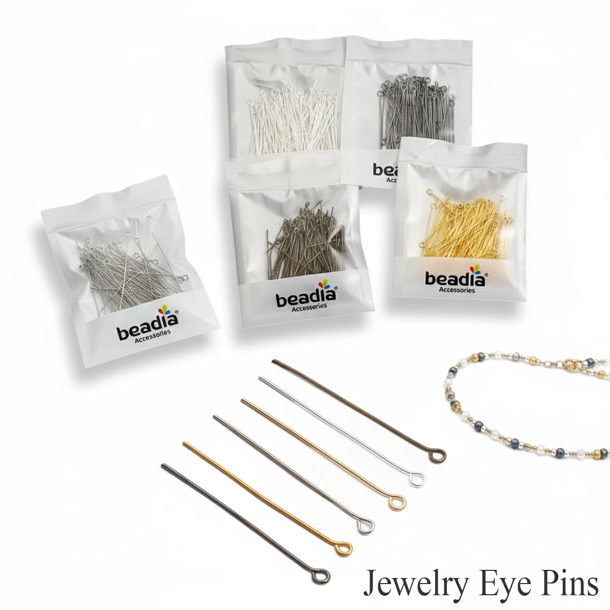 

16-50mm Jewelry Eye Pins - 6-Color Professional Connectors for Earrings, Bracelets & DIY Crafts (200pcs Pack)