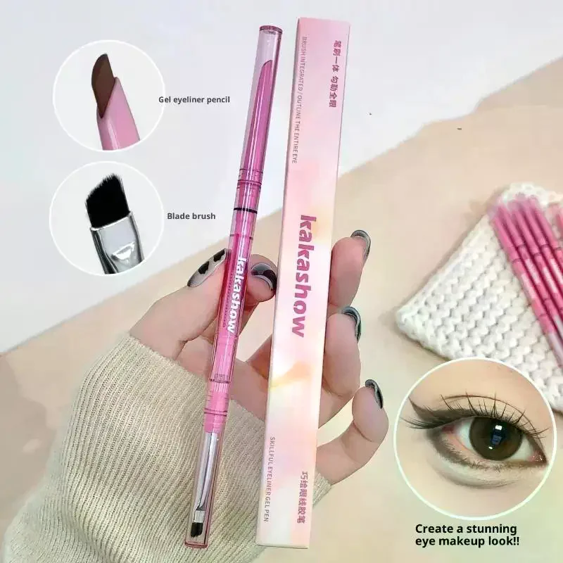 Double-headed Eyeliner Pencil Smooth Mocha Brown Soft Eye Liner Pen Waterproof Matte Aegyosal Lying Silkworm Eyes Makeup