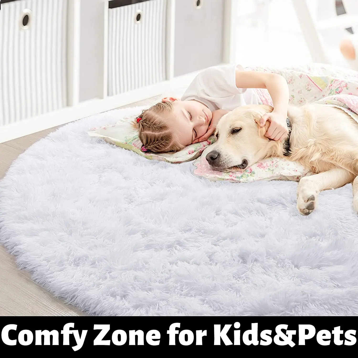 High quality fluffy round rug Carpets for Living Room Decor Kids Bedroom Decor Floor Mat Anti-Slip Rugs Home Decoration Carpet