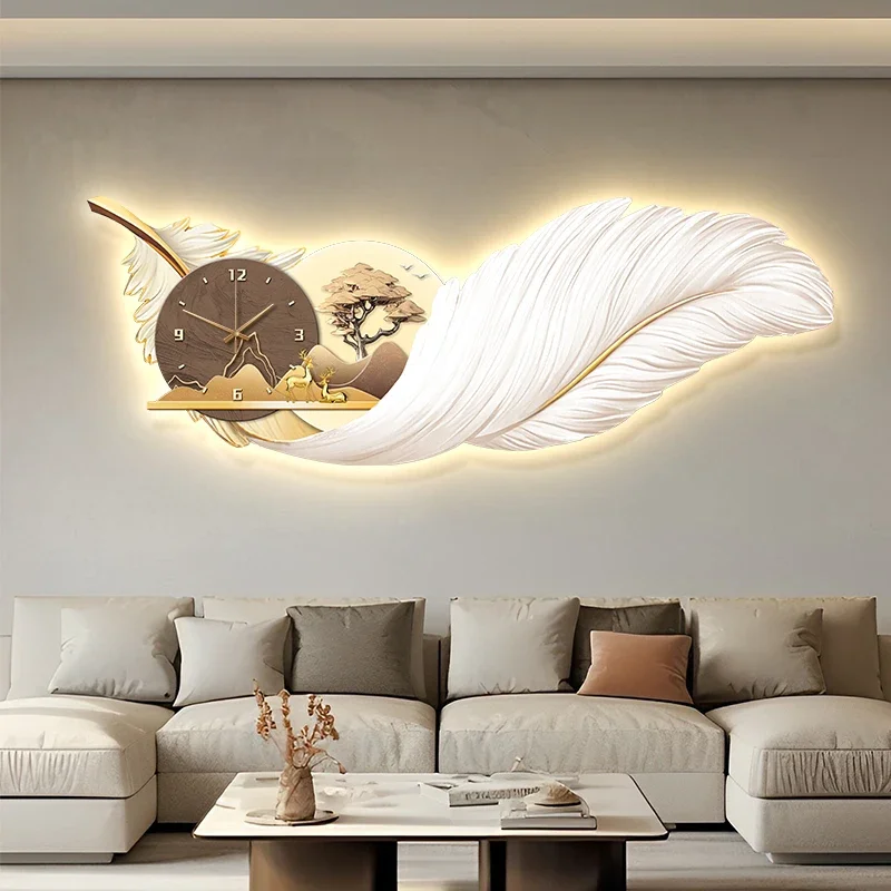 Chinese Style Living Room Wall Watch Minimalist Fashion Xenomorph Luminous Wall Clocks Mechanism Horloge Living Room Decoration