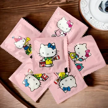 100 stks Sanrio kawaii anime Hello Kitty onafhankelijke kleine tas creatieve verdikte food grade draagbare wegwerphandschoenen groothandel