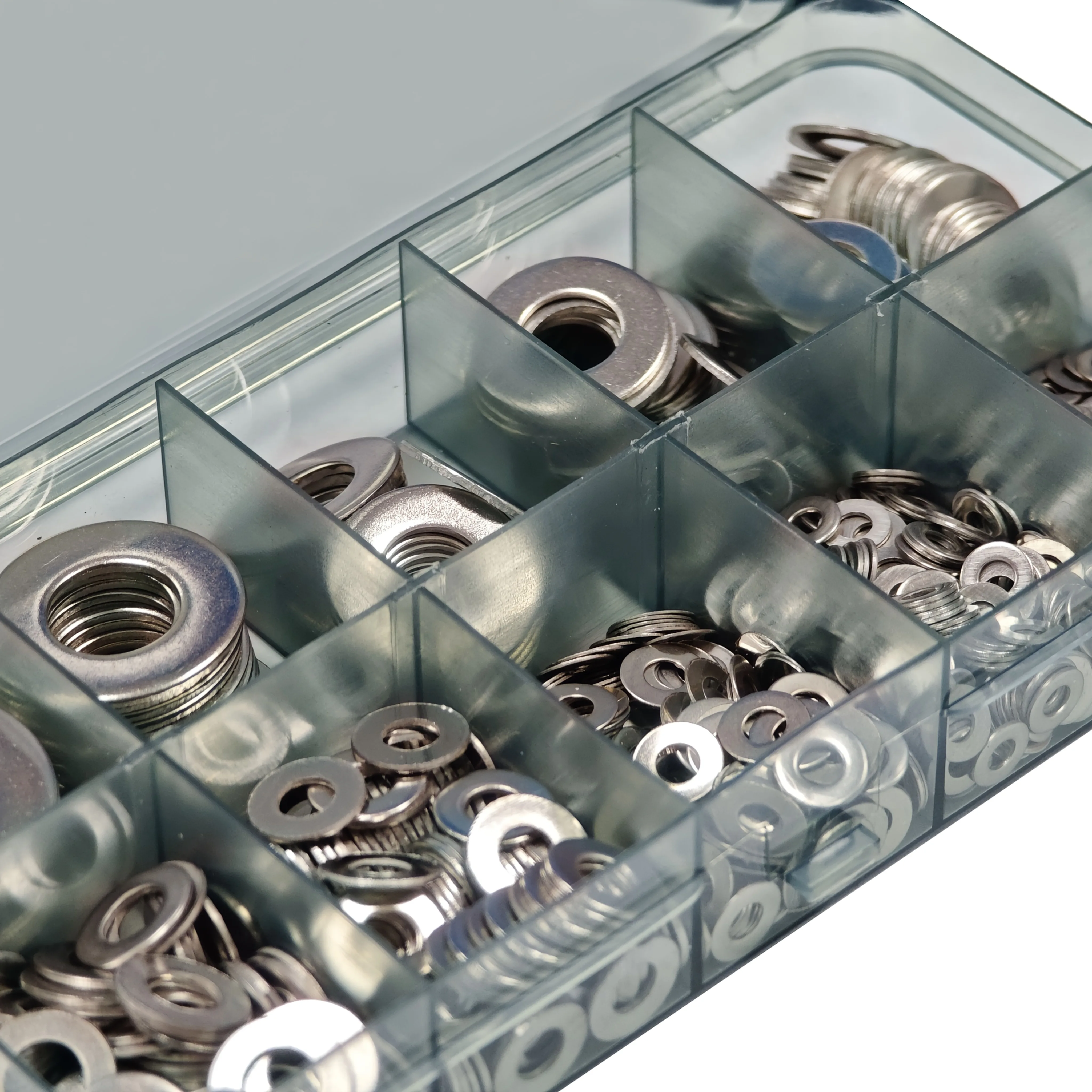 مجموعة متنوعة من الفولاذ المقاوم للصدأ 80-580 قطعة - مجموعة غسالات مسطحة مع صندوق تخزين مخصص - أحجام متعددة (M2-M10) لمسامير البراغي، #4