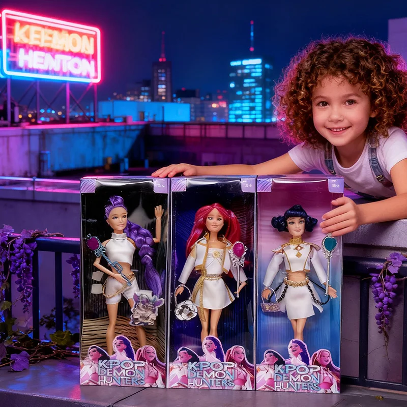 

Kpop Охотники на демонов, экшн-фигурки, игрушки Руми Мира Зои, киска с музыкальной тематикой, песня красочных огней для периферийных игрушек для фильмов