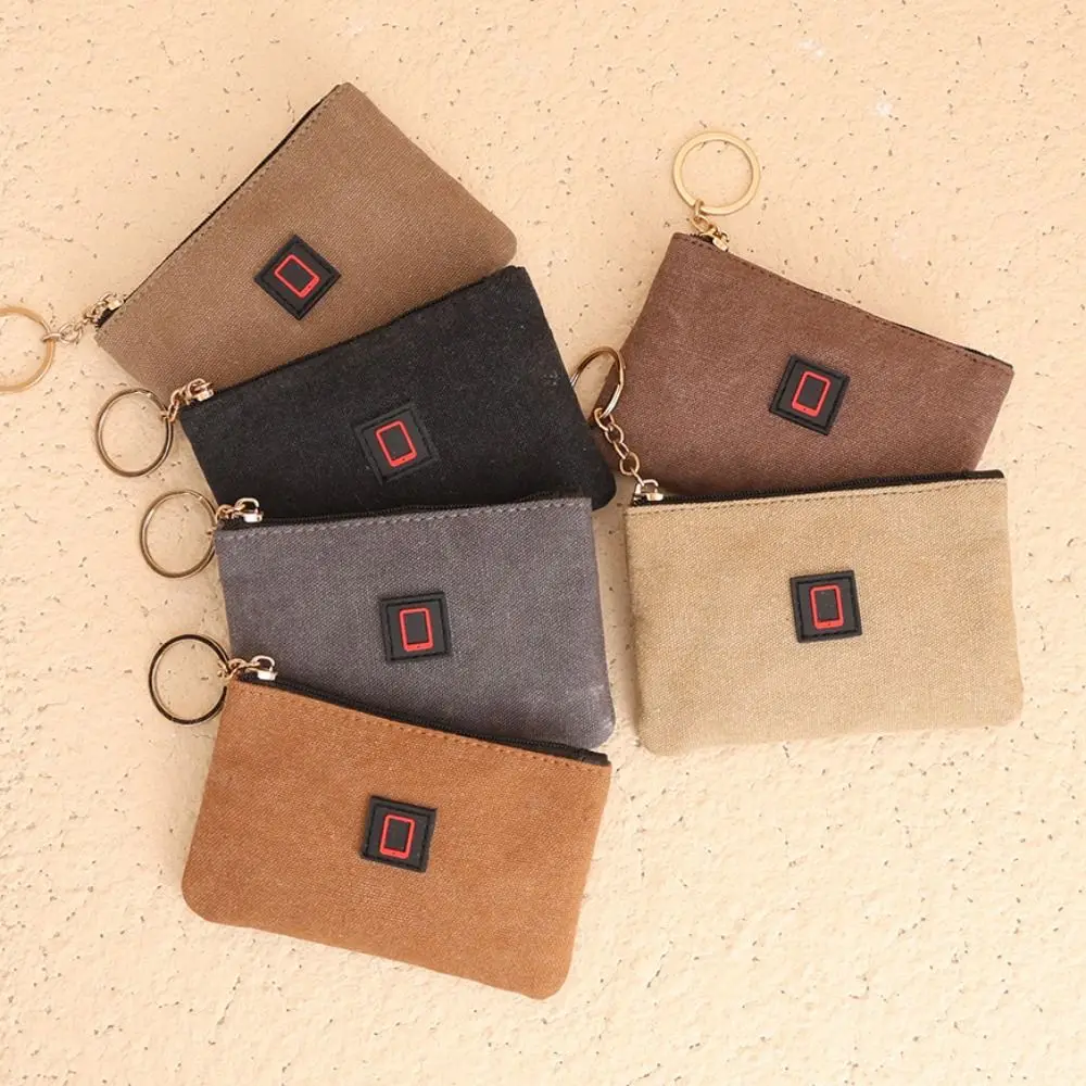 Robuste Geldbörse aus Segeltuch mit Reißverschluss, tragbare Geldtasche, Mini-Geldbörse, Unisex