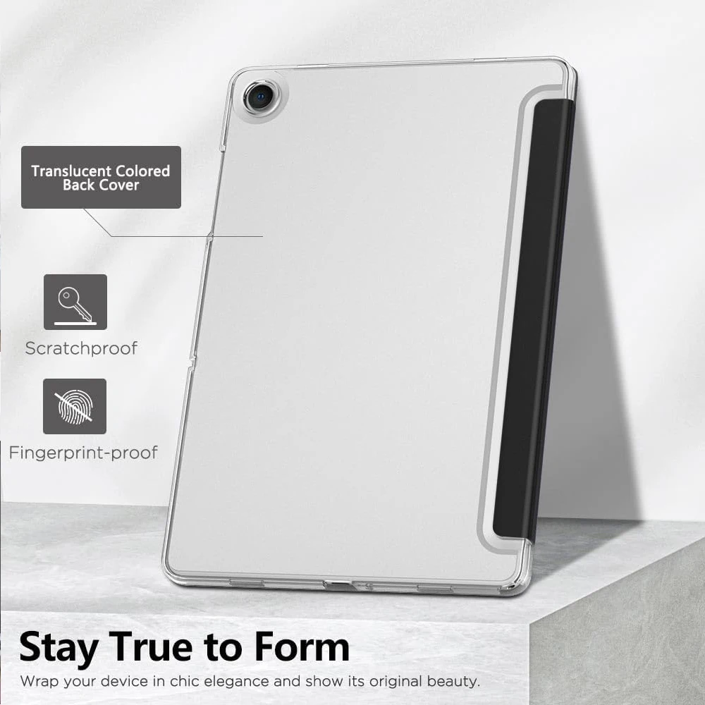 حافظة لهاتف سامسونج جالاكسي اللوحي S6 لايت 10.4 تاب A9 A8 A7 S7 S8 S9 S10 FE، غطاء بلوري شفاف لوظيفة النوم التلقائي