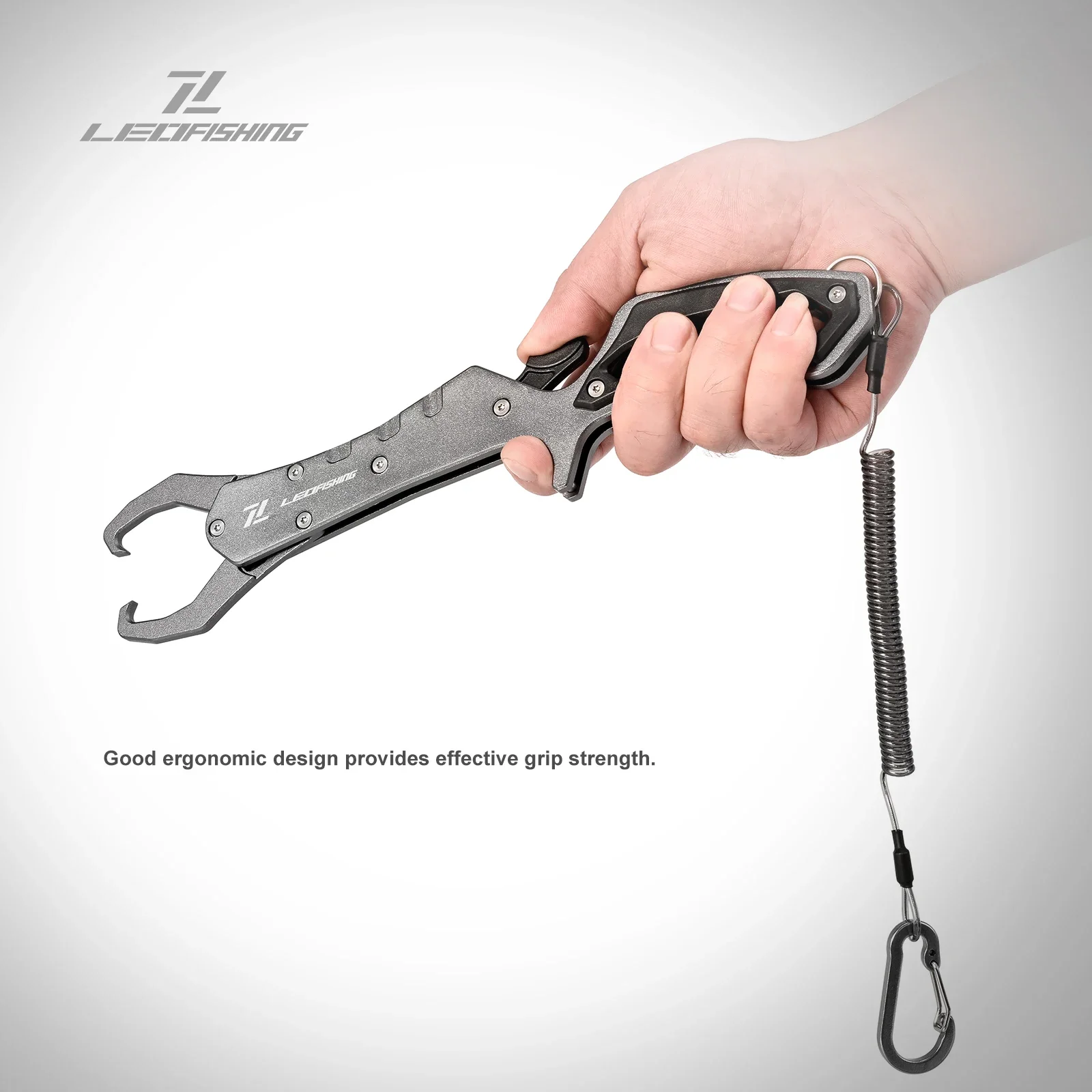 LEOFISHING Aluminum Alloy Fishing Gripper Fish Control Forceps Grip Lip Clamp Grabber Missing Rope Hanging Buckle Fishing Tool