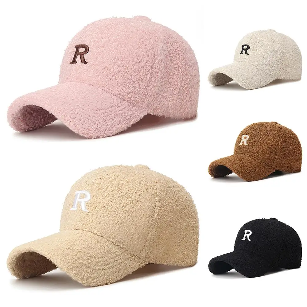 قبعات فرو الضأن الهيب هوب قبعات الشارع Snapback قبعة بلغت ذروتها قبعة أفخم قبعات البيسبول الخريف الشتاء النسخة الكورية الإناث قبعة دافئة