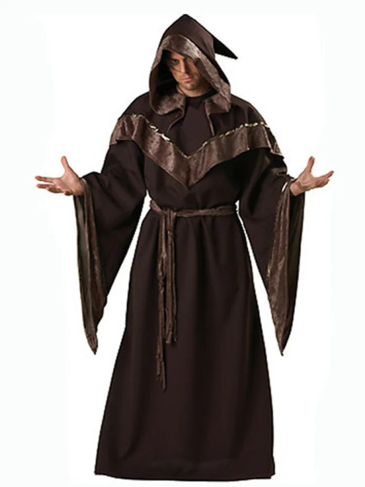 

Adult loween Witch Costume Men's Terror Death God Robe Clothes Cosplay Magician Stage Performance Dr