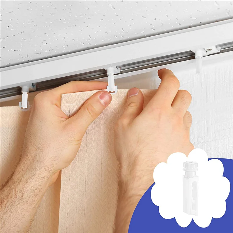 ABYN-60Pcs Vertical Blind Stem Replacement White Stems For Vertical Window Blind Vertical Blind Carrier Stem