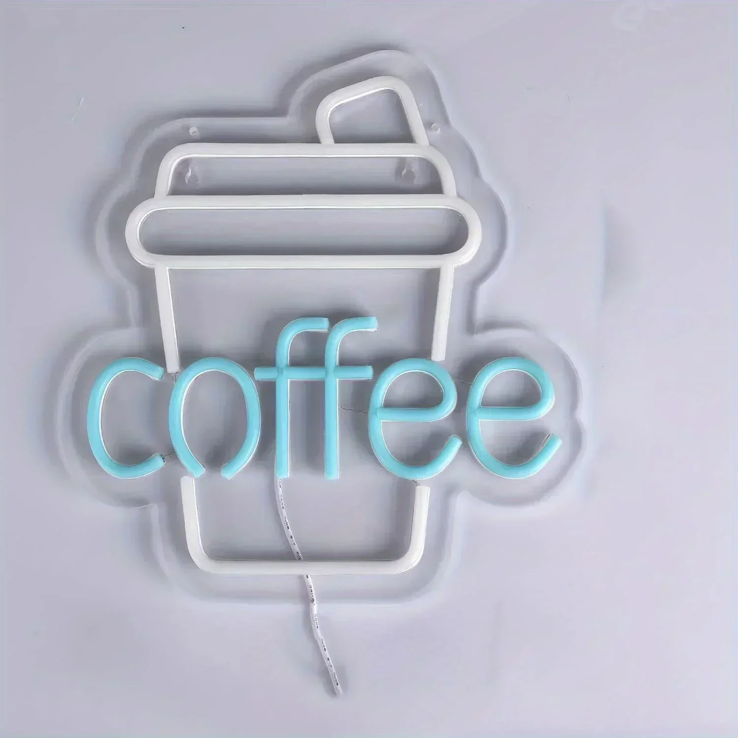 Coffee Cup Neon Sign LED Wall Art USB Powered  Glow Lamp Drink Theme Decor Cafe Shop Home Kitchen Breakfast Bar Party Light