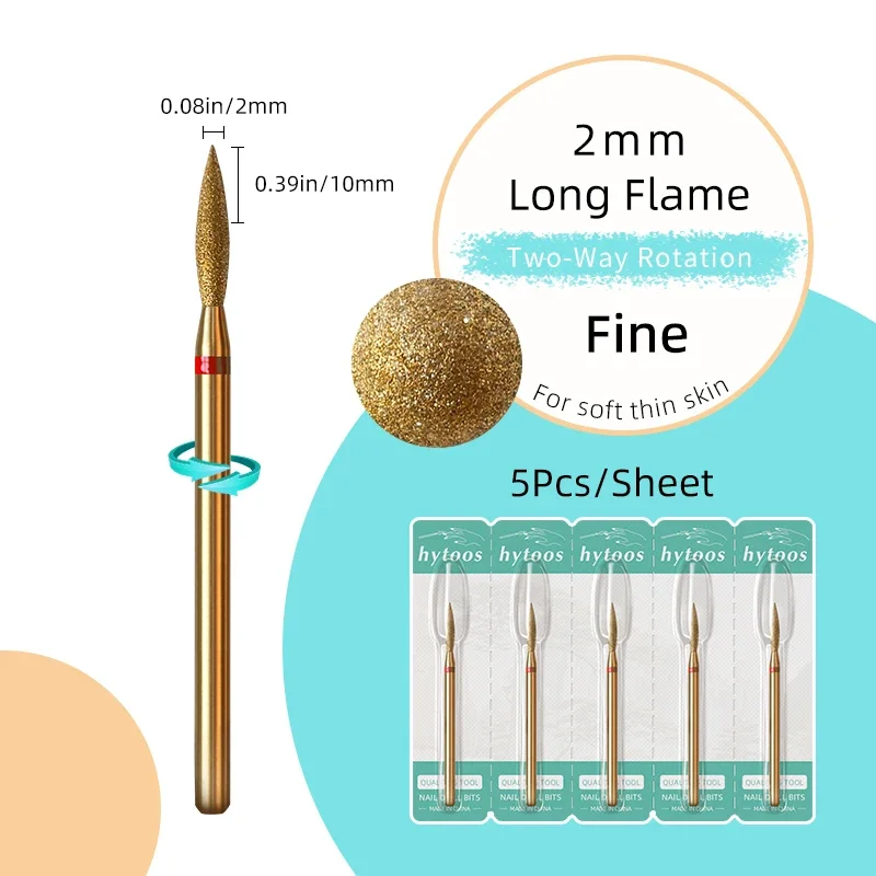 HYTOOS 5 Teile/satz Titan Nagel Bohrer Bits Diamant Häutchen Sauber Nagel Bit Professionelle Sicherheit Häutchen Abgestorbene Haut Nagel Reiniger Werkzeug