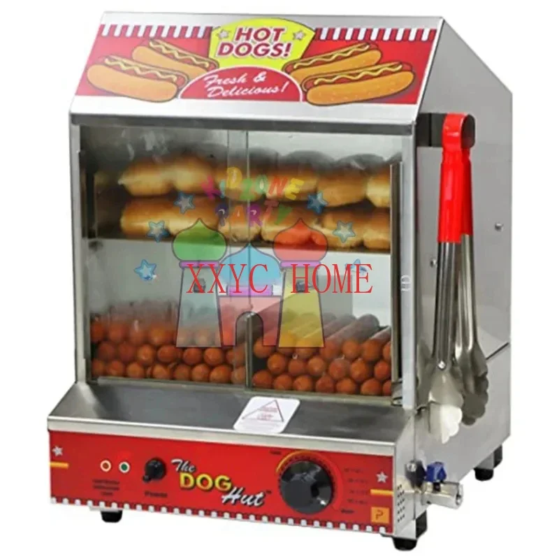 Stainless steel commercial hot dog steamer with temperature control