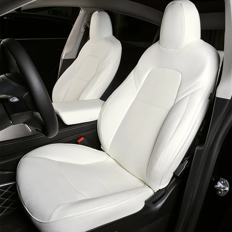 Luxury Custom Fit Seat Covers For Tesla Model 3 Tesla Model Y Full Set Wrap Waterproof Slip-on Accessories 2023 2022 2021 2020 image 3