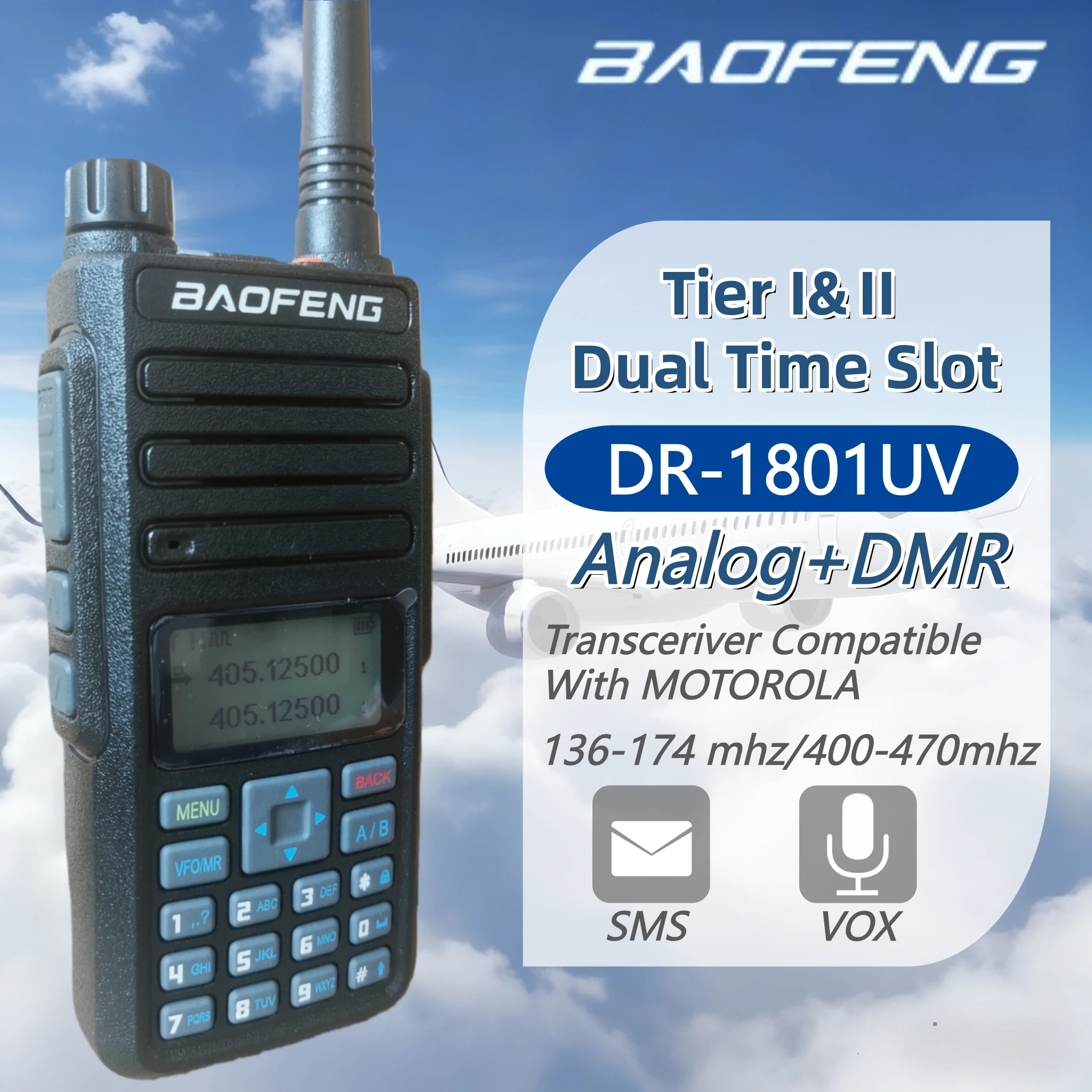 

Dr-1801Uv Baofeng Radio Digital Dmr Ham Radio Camping Long Range Walkie Talkies Wireless Set