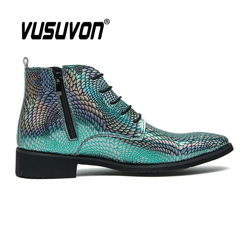 Moda uomo stivali di Design italiano scarpe Casual festa invernale in pelle verniciata di alta qualità equitazione Botas Masculinas 38-48