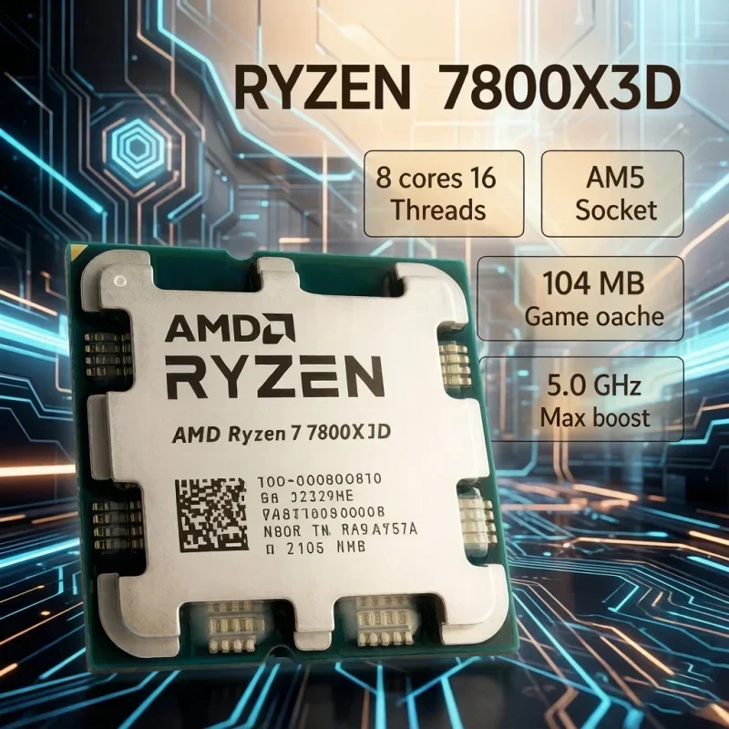 AMD 라이젠 7 7800X3D R7 7800X3D 8코어 16스레드 3D V캐시 96MB L3 캐시 5nm AM5 데스크탑 게이밍 CPU (쿨러 미포함) 썸네일 7