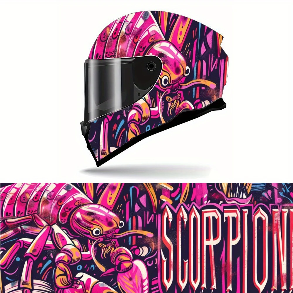

Cyberpunk Mechanical Scorpion Art Print Full Helmet Wrap Sticker Motorcycle Helmet Racing Graphic Decal Vinyl Wrap Helmet Decora