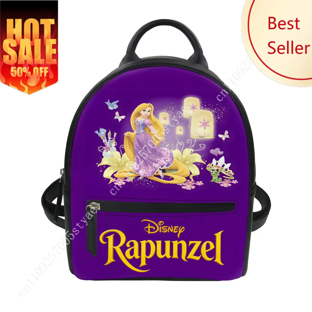 

Rapunzel Backpack Disney Princess Cartoon Decorate Leather Bags Design Your Photo Logo Text Party Holiday Custom Gifts