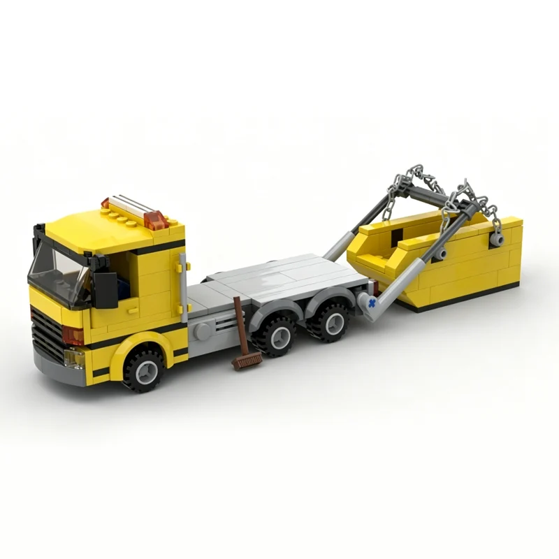 

230PCS Skip Hook Lift Truck Model MOC Building Bricks City Car Modular Technology Children Holiday Gifts Assemble Toys Suit