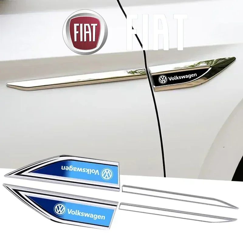 2 Peças Adesivos de Emblema Metálico Exclusivos Volkswagen para Para-lamas de Carros VW GTI Polo Golf Passat Tiguan Arteon Touareg Taigo Caddy Jetta