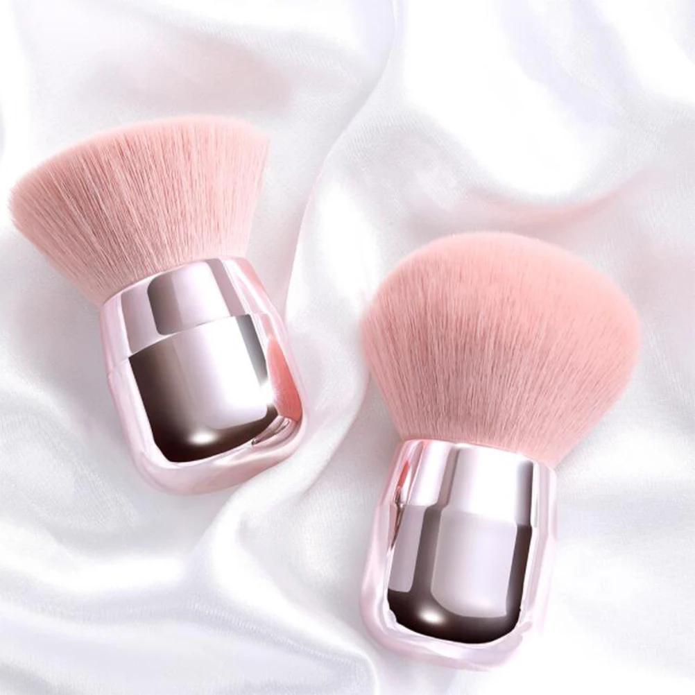 

2Pcs Makeup Brush Set Premium Fiber Ergonomic H Portable Cosmetics Brushes Powder Blush cheeks Uniform Natural Look Daily