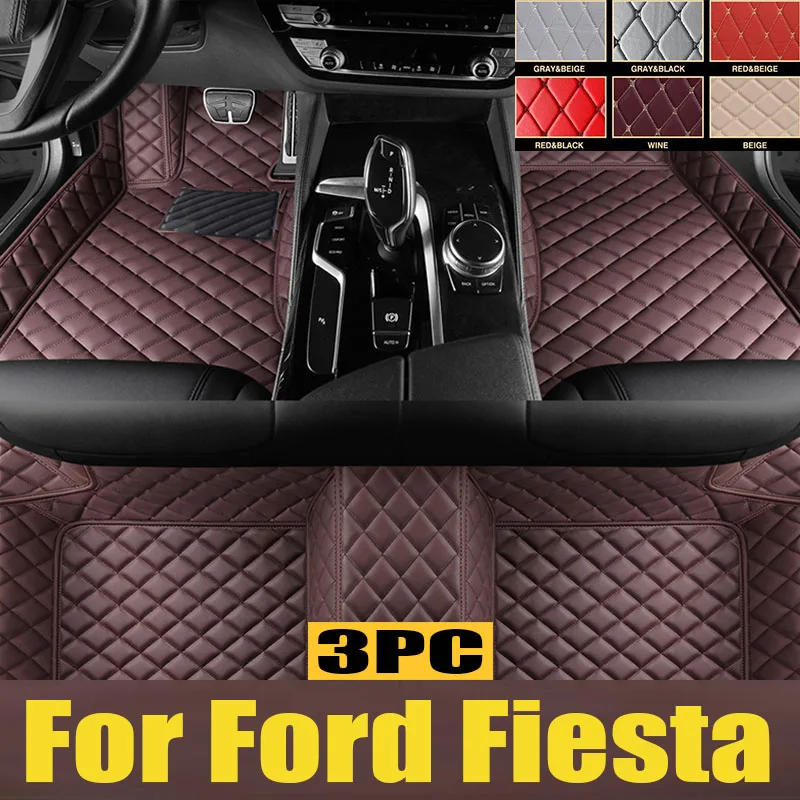 

Car Floor Mats For Ford Fiesta 2009-2017 DropShipping Center Auto Interior trunk mat Leather Carpets Rugs Foot Pads