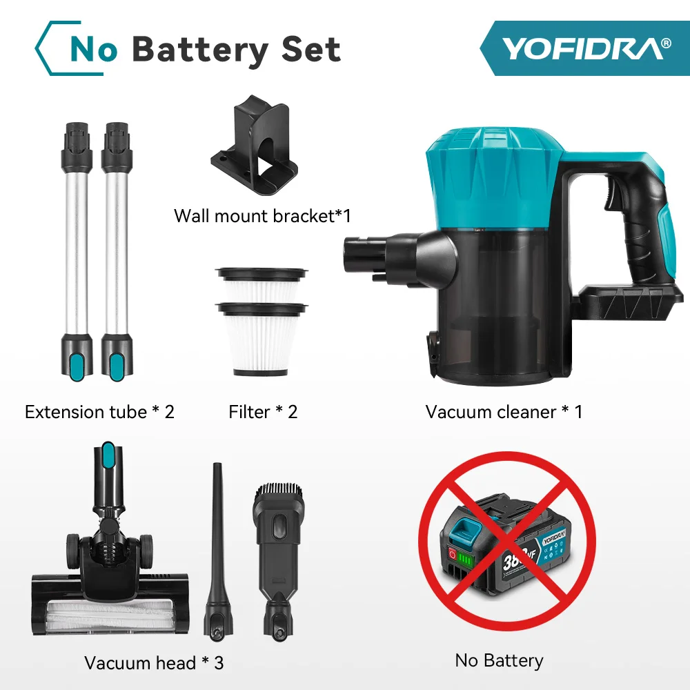 YOFIDRA 1500ML 電気掃除機 27-30KPA コードレス家庭用車用ダスト