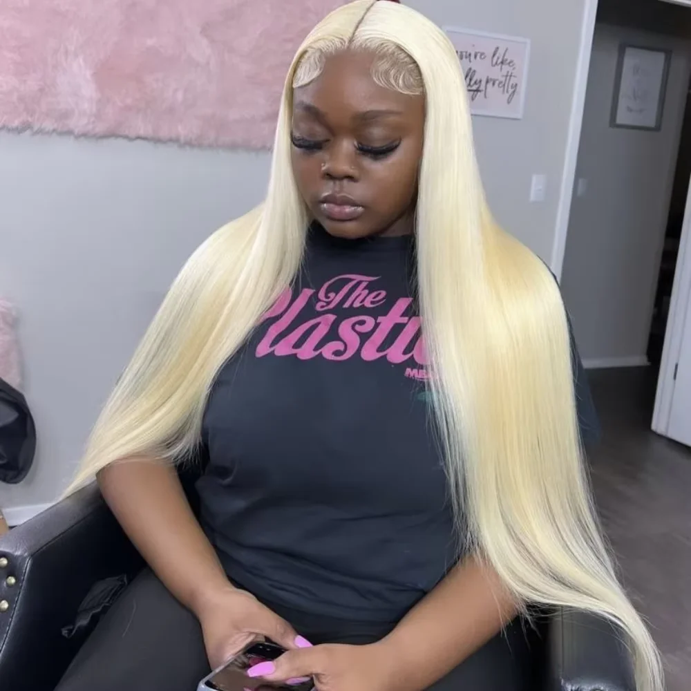 

613 HD Transparent Lace Frontal Wig 13x6 Blonde Straight 100% Human Hair Wigs For Women choice Pre Plucked Brazilian Hair
