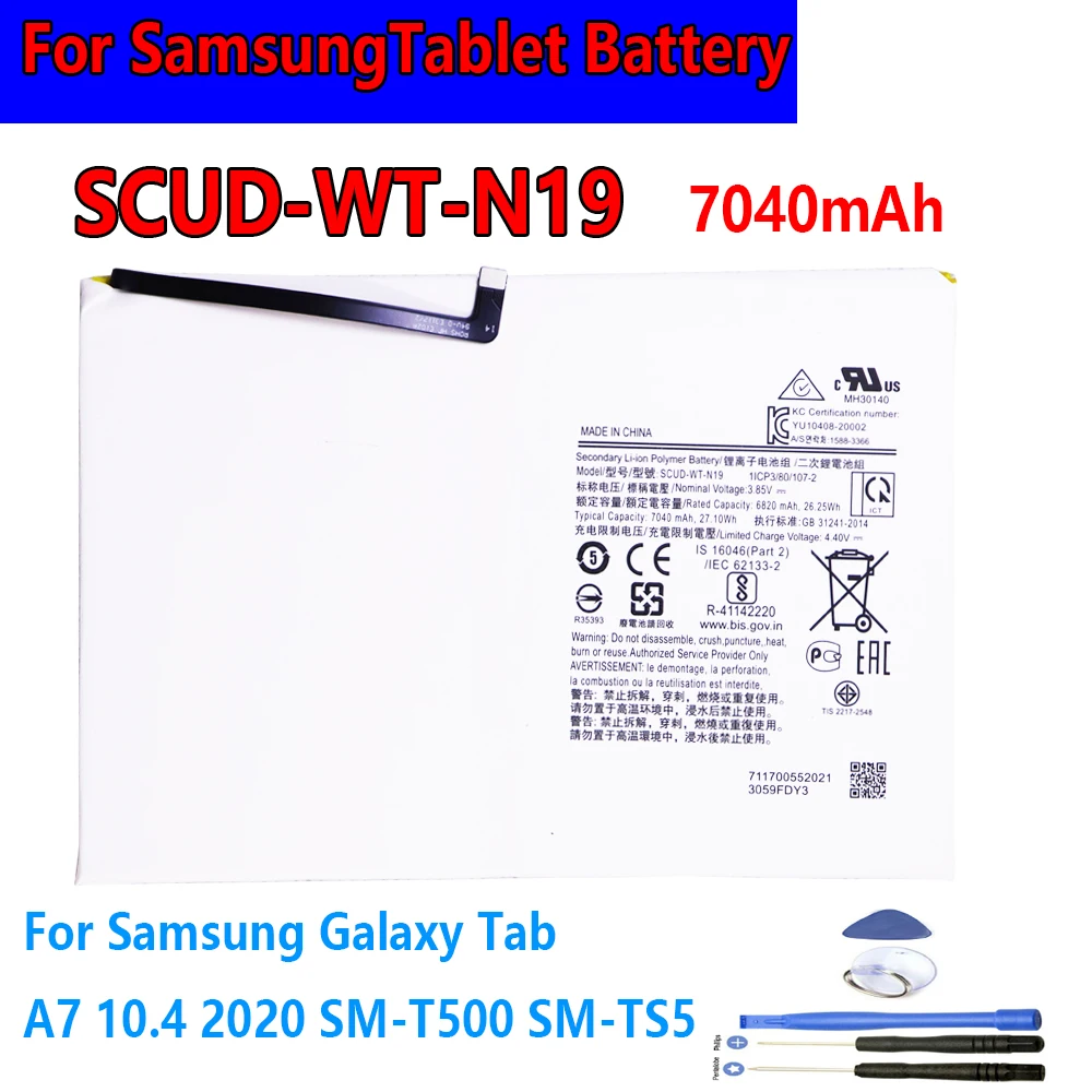 

Tablet Battery SCUD-WT-N19 Battery For Samsung Galaxy Tab A7 10.4 (2020) SM-T500 SM-T505 T505N +TOOLs