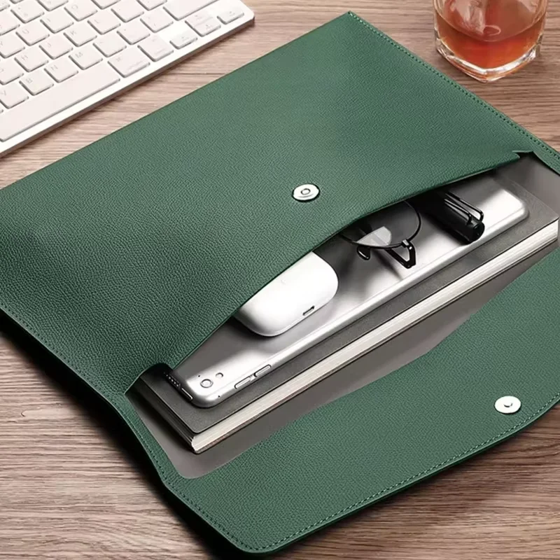 1pcs Leather A4 File Bag Waterproof Wear-resistant Ultra-large Capacity Folder Business Office School File Storage Supplies