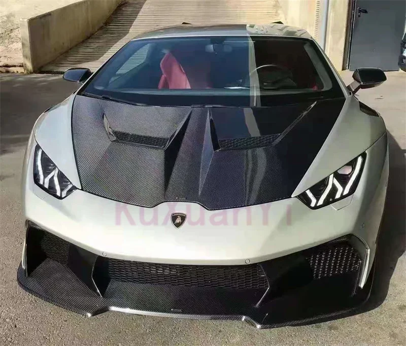 طقم هيكل محرك السيارة عالي الجودة من ألياف الكربون على شكل حرف V لامبورغيني هوراكان Lp610 Lp580 طقم هيكل