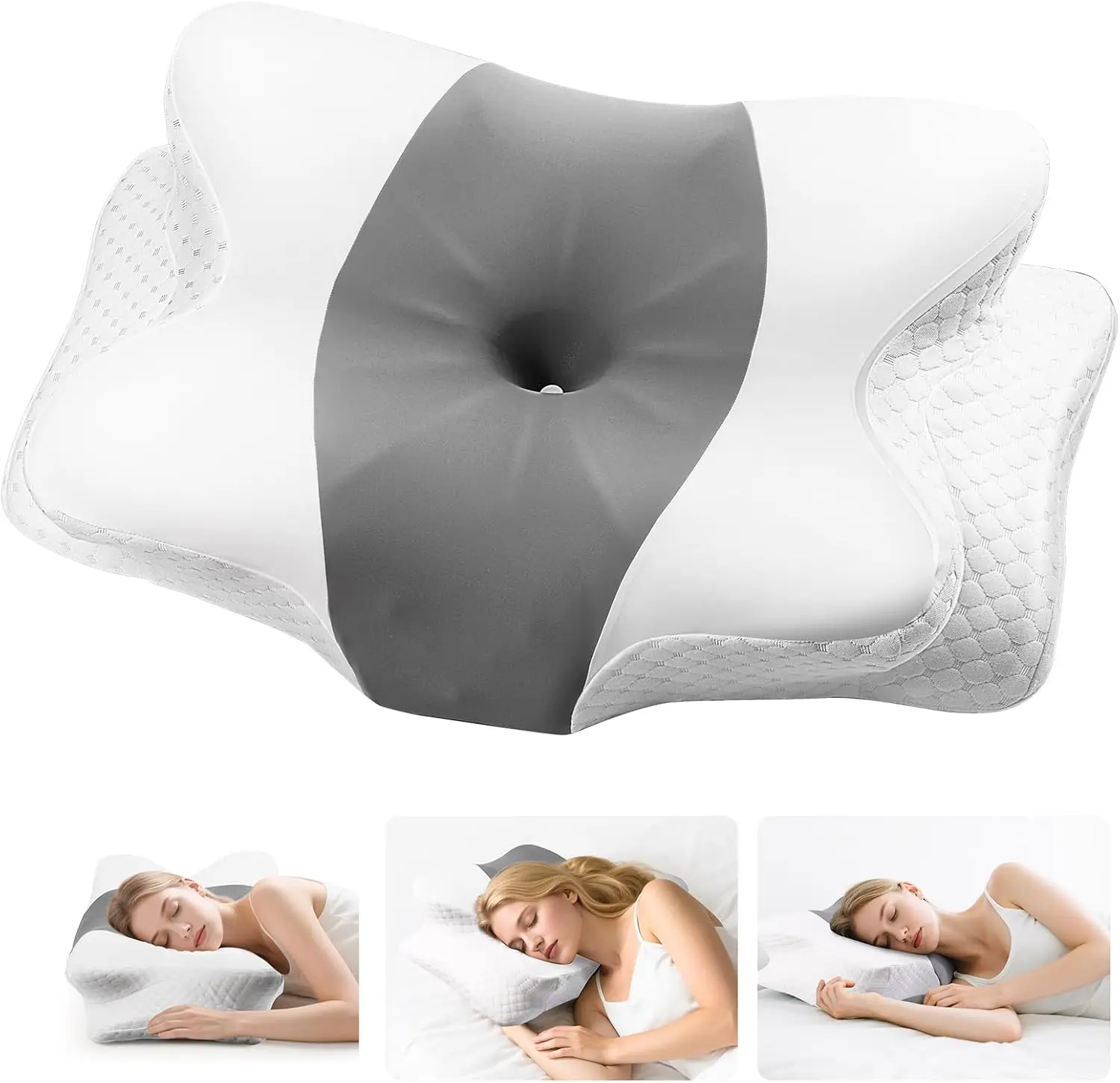 

Подушка для шеи с пеной с эффектом памяти для всех позиций сна и путешествий — поддержка шеи при облегчении боли в шее