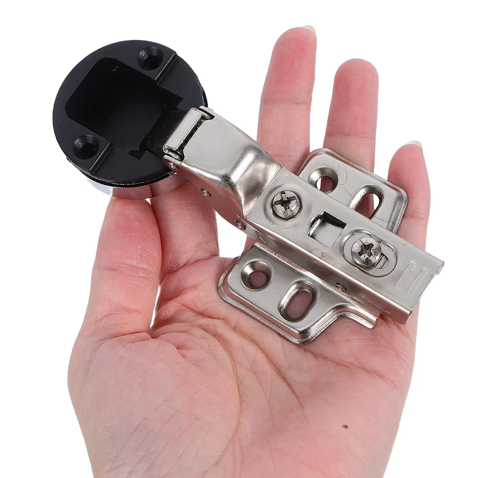 

4Pcs Frameless Soft Close Cabinet Hinges Hydraulic Damping Concealed Glass Door Hardware for Kitchen Bathroom Self Closing