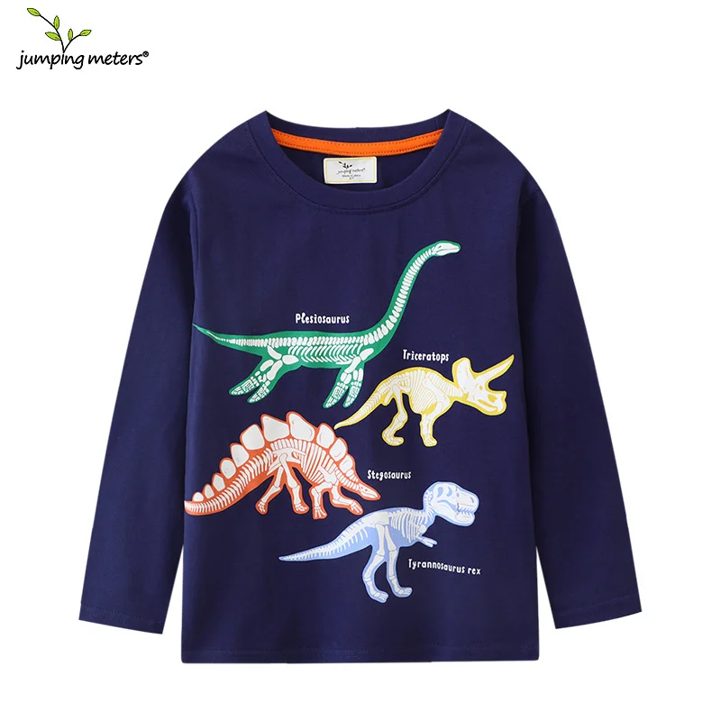 

Jumping Meters 2-7T Animals Dinosaurs Boys T Shirts Dinosaurs Autumn Spring Children's Clothing Cute Kids Blouse Baby Tops Tees