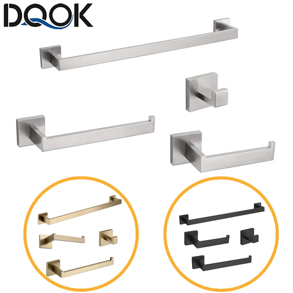 

Bathroom Hardware Set Bathroom Accessories Black Robe Hook Towel Rail Bar Rack Bar Shelf Tissue Paper Holder Toothbrush Holder