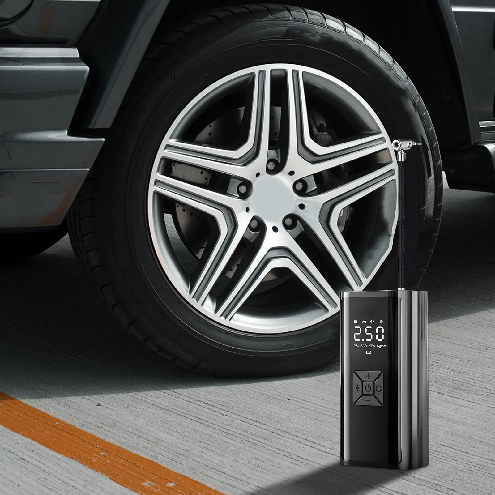 

Tire Inflator Portable Automotive Air Pump Cordless Tire Inflator With LED Display For Car Travel Motorcycle Home RV Emergencies