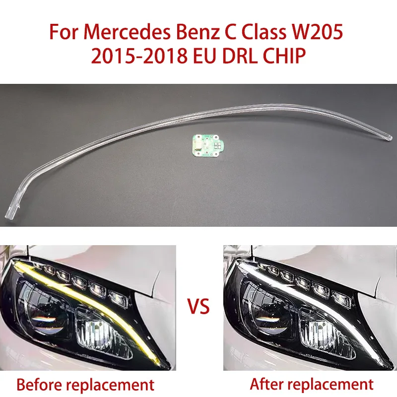 

Ballast Module Headlight Kit For Mercedes-Benz C-Class W205 15-2018 LOW European Version White Light Car DRL CHIP Angel Eye Bar