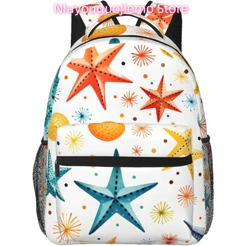 

laptop bag back to school Funny Starfish Print Lightweight Laptop Backpack Lightweight Multipurpose Travel Casual Daypack Unise