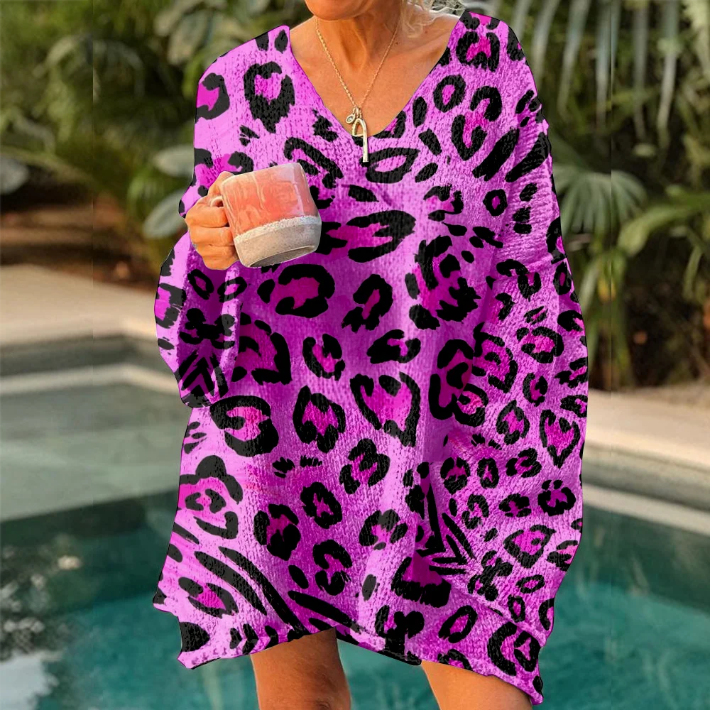 

Autumn Winter Knitted sweaters leopard Women's Oversized Sweaters 2025 Lightweight Pullover Trendy Soft Y2k jumpers for girls