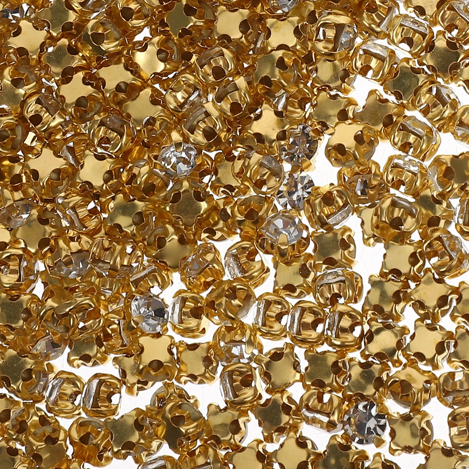 1440pcs Glass Claw Flatback Gems Square Zinc Alloy For Diy Clothing Shoes Bags Decor Sparkle Craft Supplies Sewing