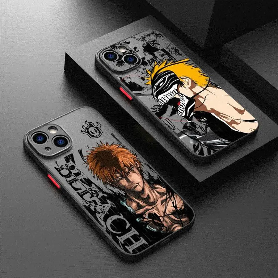 Anime Bleach Ichigo Phone Case for Apple iPhone 16 11 15 12 Pro Max 7 XR X XS 13 Mini 14 Plus 8 Matte Cove