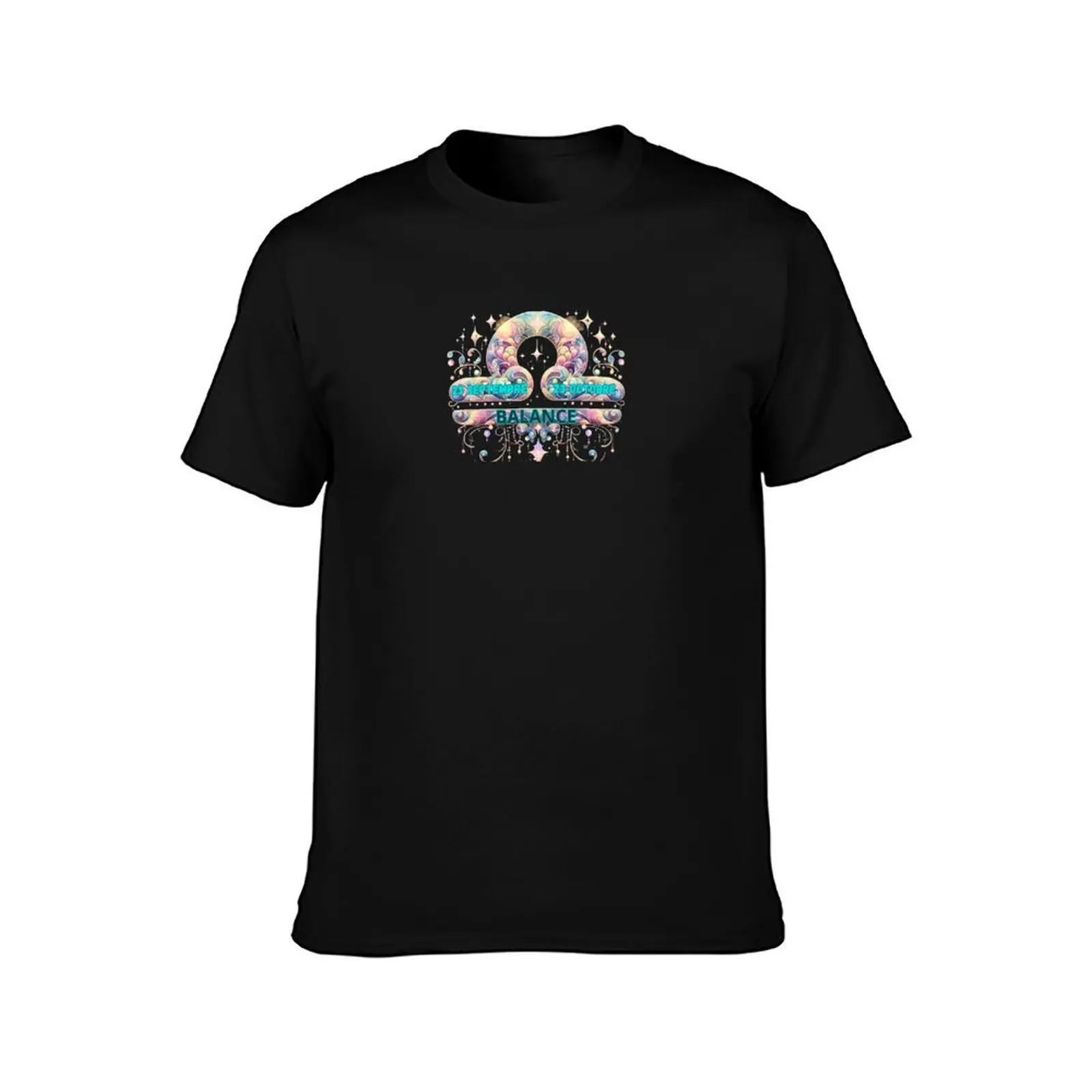 Zodiac Sign LIBRA T-Shirt, Summer Casual Cotton Tee, Oversized Streetwear Tops, Vintage Graphic Print, Loose Fit Short Sleeve