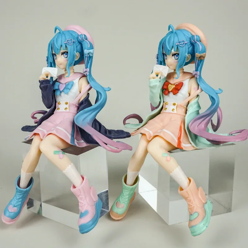 Hatsune Miku Actiefiguren Virtuele Zanger Macaron Matrozenpakje Miku Kawaii Anime Meisje Figuren Pop Model Kinderen Speelgoed Fans Geschenken