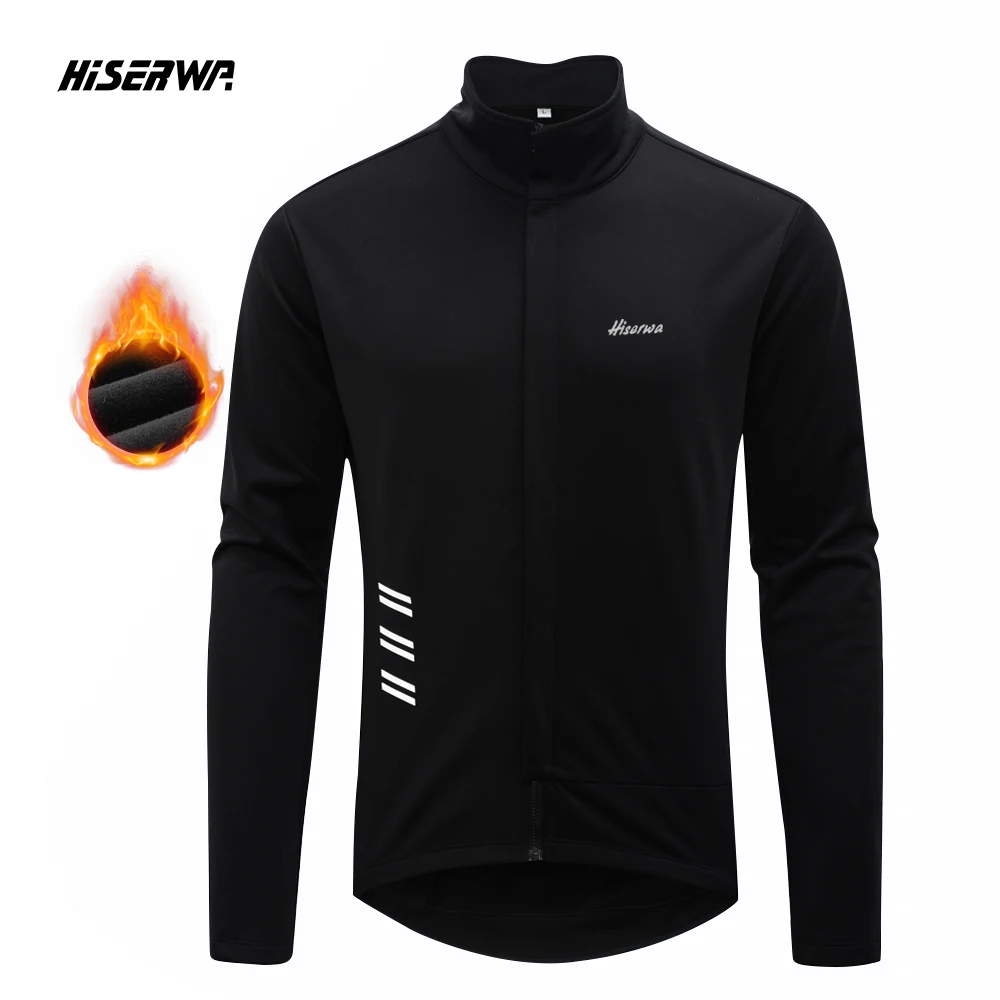 

Men's Winter Cycling Jacket Warm Fleece Waterproof Windbreaker Motocross Motorcycle Jacket MTB Coat Cycling Clothing Black