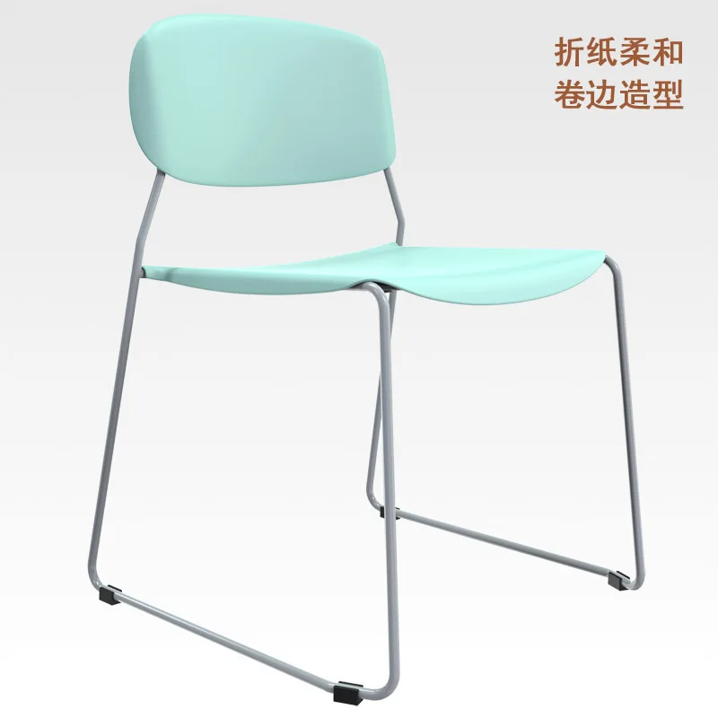 6 pieces for sale Student Training Chair Color Plastic Steel Reception Chair Simple Modern Conference Office Chair Stacked