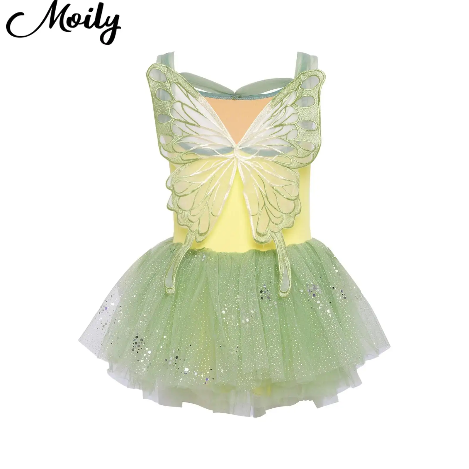 

Children Sleeveless Ballet Dance Outfit Kids Gymnastics Leotard with Sequins Tulle Tutu Skirt Dancewear for Girls Figure Skating