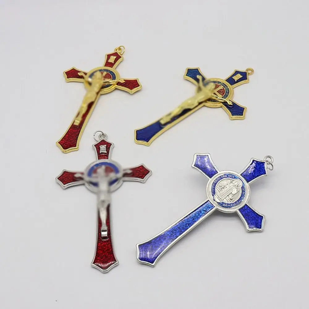 الكاثوليكية القديس الصليب قلادة سحر ديني سبيكة الكاثوليكية يسوع الصليب ميدالية الصلاة المسيح اليدوية قلادة ديكور مسيحي